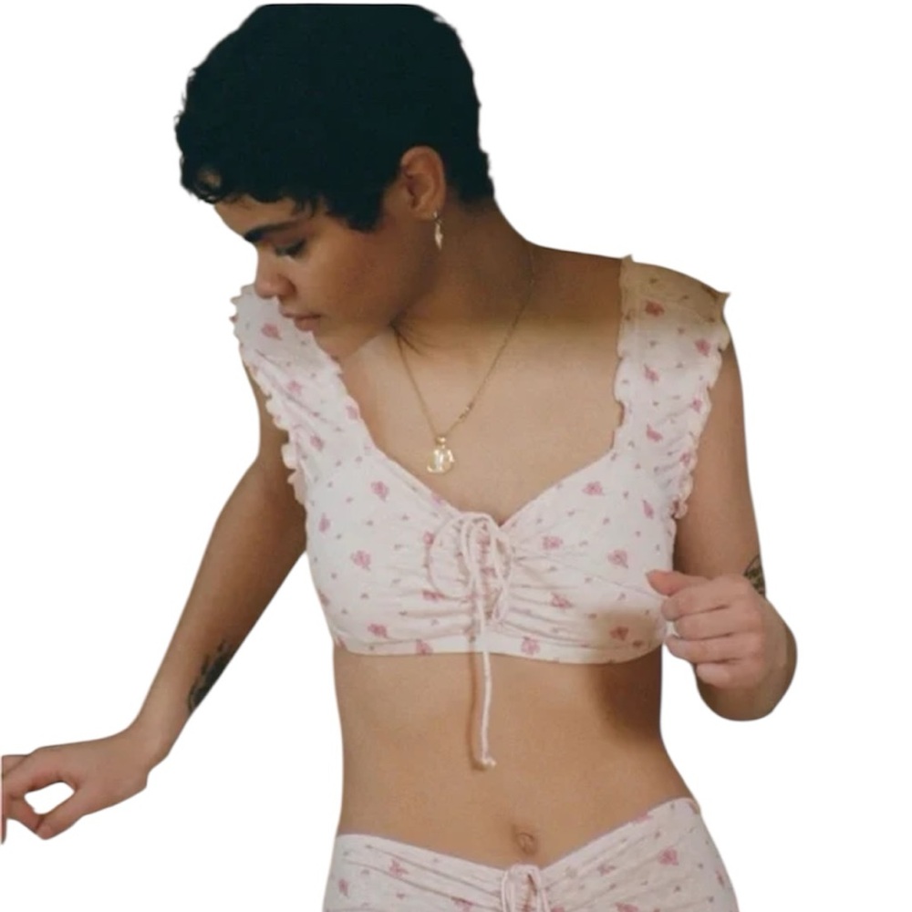 Urban Outfitters Out From Under Size Large Floral Crop Top Bra Top